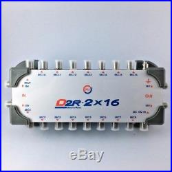 2 X 16 Satellite multiswitch for 2 satellite IF input and 16 satellite receivers