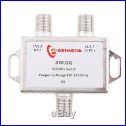2x1 DiSEqC LNB Tone Satellite Multi FTA Switch 2in1 0/22KHz LNBF Switch