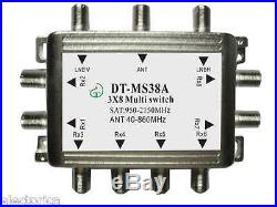 3x8 Satellite Multi-switch For Dish Network Sw38 8 Output Directv Bell Lnb Tivo