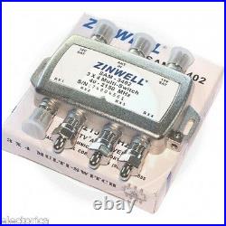 3x4 Multi-switch Quad Output Lnb Zinwell Sw34 2x4 Satellite Directv Dish Network