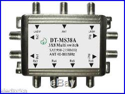 3x8 Satellite Multi-switch For Dish Network Sw38 8 Output Directv Bell Lnb Tivo