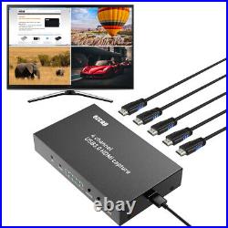 4 Channel HDMI Video Capture Device USB3.0 1080P 60 Video Record and Live Stream