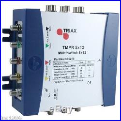 5 x 12 Multiswitch Triax TMPR 5 Input 12 Output TV Satellite Distribution Switch
