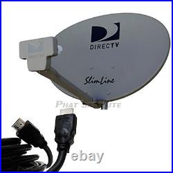AT&T DIRECTV SWM3 SWM 3 three LNB KAKU Slim Line Dish Slimline HD Dish with Mast