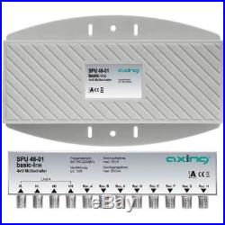 Axing SPU 48-01 4-in-8 Outdoor Satellite MultiSwitch for connection to a Quattro
