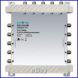 Axing SVE 5502-09 5 In 2 x 5 Out 2-Way Satellite Multiswitch Splitter White