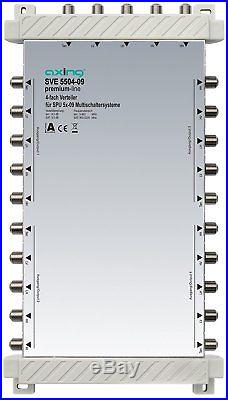 Axing SVE 5504-09 5 In 4 x 5 Out 4-Way Satellite Multiswitch Splitter White