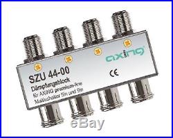 Axing SZU 44-00 4-Port Satellite Attenuator Block for Multiswitch Silver