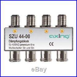 Axing SZU 44-00 4-Port Satellite Attenuator Block for Multiswitch Silver