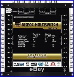 Commutateur Diseqc Multiswitch 10/24 HDTV 3D 3 satellites 1 terrestre 24 démos
