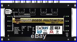 Commutateur Diseqc Multiswitch 9/8 HDTV 3D 2 satellites 1 terrestre / 8 démos