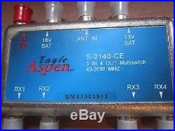 Eagle Aspen S2140-CE 3 IN 4 OUT Multiswitch SATELLITE Free Shipping