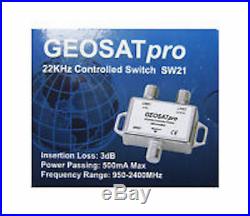 GEOSATpro 22KHz Tone Controlled Satellite Switch 2x1 Multi-Switch SW21 SW-21 FTA