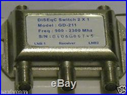 Lot 2 FTA Switch 2x1 DiSEqC LNB Satellite Multi Dish LNBF Receiver Multiswitch