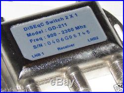 Lot 2 FTA Switch 2x1 DiSEqC LNB Satellite Multi Dish LNBF Receiver Multiswitch