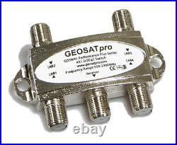 Lot of 2 GEOSATpro 4x1 DiSEqC FTA Satellite Multi Switch GDSW41 Free To Air