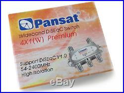 Lot of 2 Pansat Wideband 4x1 DiSEqC 1.0 Premium Satellite Switch FTA Multi-LNBF