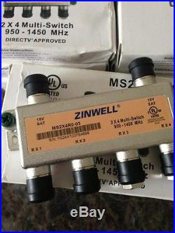 Lot of 25 New ZINWELL 2x4 Satellite Multi-Switch MS2X4R0-03