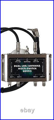 Mini Dish Satellite Dual LNB/Antenna Multi-Switch with Power Pass DSV95 / USED