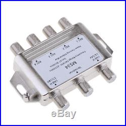 Multi Switch LNB Satellite FTA 4 Outputs Combiner LNBF Dish MS34 Silver