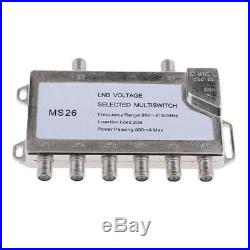 Multi Switch LNB Satellite FTA 6 Outputs Combiner LNBF Dish JS-MS26 Silver