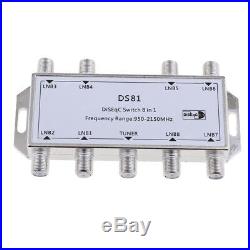 Multi Switch LNB Satellite FTA 8 Outputs Combiner LNBF Dish DS81 Silver