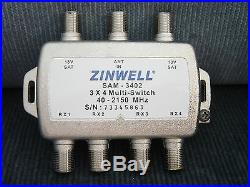 New 3x4 Zinwell Multiswitch Shaw Direct Starchoice Bell TV Satellite FTA Ku Band