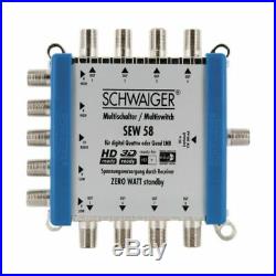 Schwaiger SEW58 531 satellite multiswitch 5 inputs 8 outputs 4x F jack (SAT) +