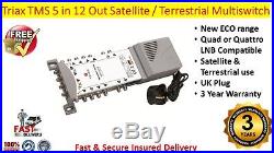 Triax TMS 5 in 12 Out Satellite & Terrestrial Multiswitch Quad Or Quattro LNB