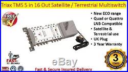 Triax TMS 5 x 16 Satellite & Terrestrial Multiswitch Quad Or Quattro LNB