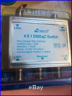 WSD-2041 SATELLITE 4x1 DiSEqC MULTI DISH SWITCH for LNB, FTA NETWORK