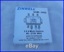 Zinwell SAM-3402 3 x 4 Multi Switch 40-2150 MHzDIRECT TV APPROVEDSATELLITE TV